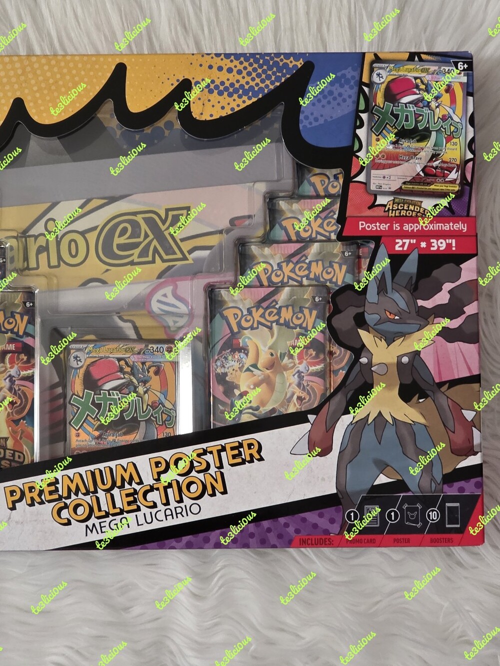POKÉMON TCG: ASCENDED HEROES MEGA LUCARIO PREMIUM POSTER COLLECTION - Picture 3 of 8
